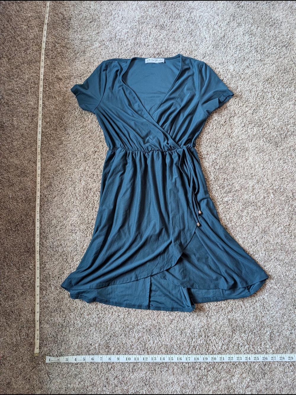 Women’s Short Sleeve Wrap Dress in Teal